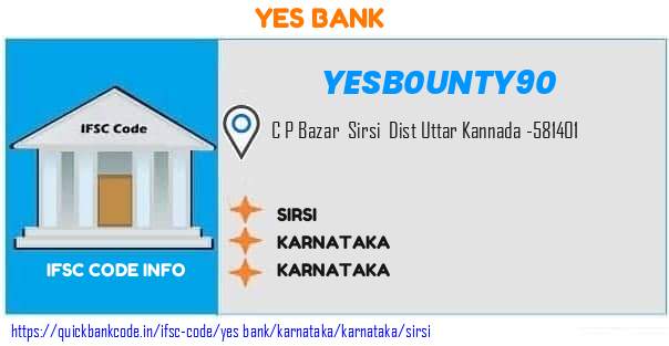 Yes Bank Sirsi YESB0UNTY90 IFSC Code